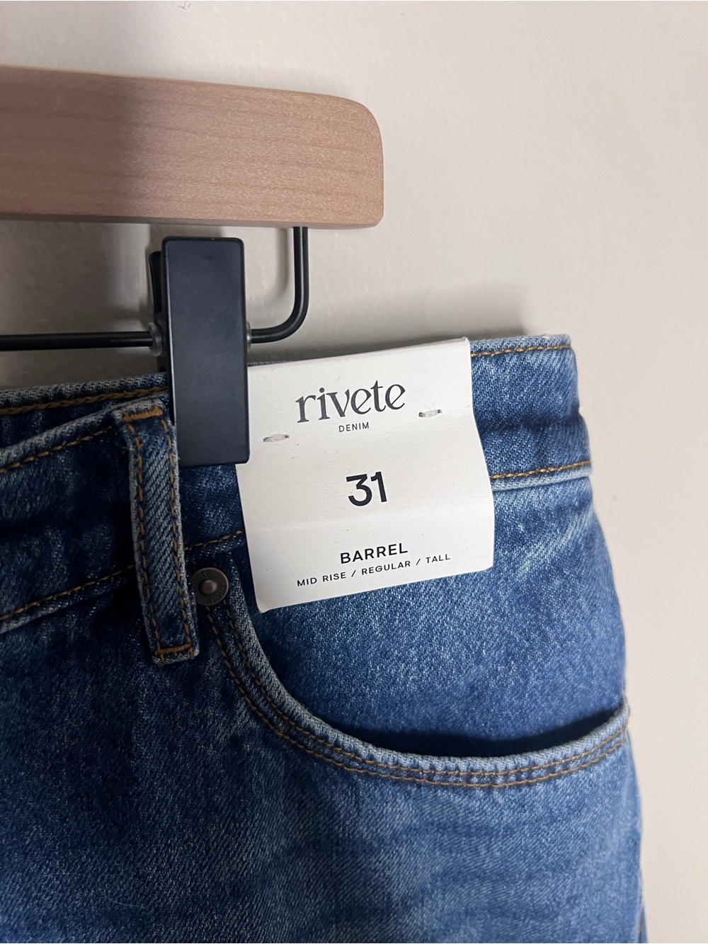 LOFT Rivete Mid‎ Rise Barrel Jeans Echo Wash Cotton Button Fly Crop Size 31 NWT - Picture 3 of 13